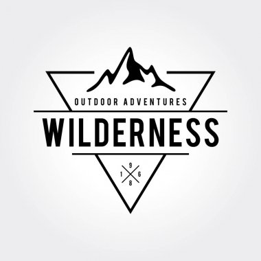 Açık vahşi, dağ macera Retro amblemi