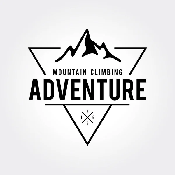 Outdoor Wilderness, Mountain Adventure Retro Emblem — Stock Vector