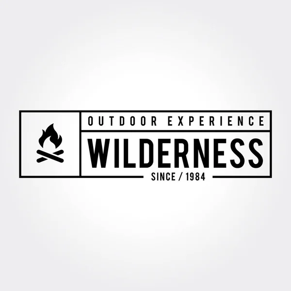 Outdoor Wilderness, Mountain Adventure Retro Emblem — Stock Vector