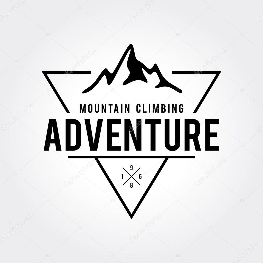 Outdoor Wilderness, Mountain Adventure Retro Emblem