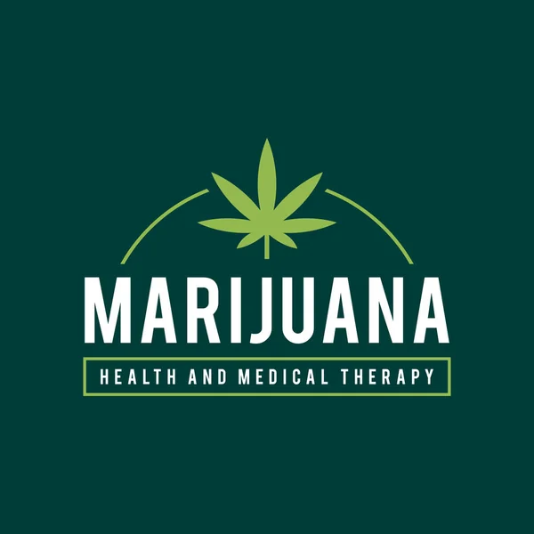 Vintage Marijuana etichetta design, Cannabis Salute e terapia medica, illustrazione vettoriale — Vettoriale Stock