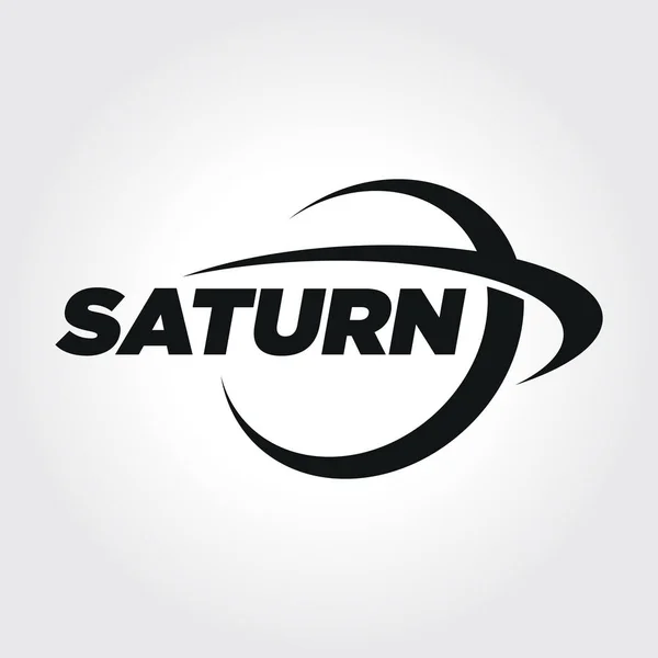 Planet Saturn Typography Symbol illustration — Stock Vector