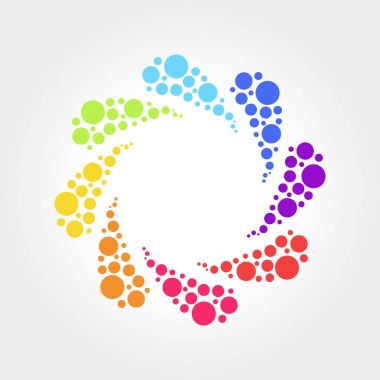 Soyut renkli sembol, geometrik vektör çizim