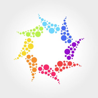 Soyut renkli sembol, geometrik vektör çizim