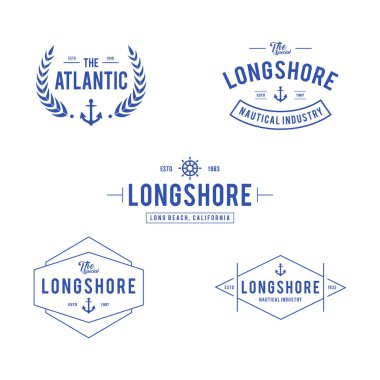 Vintage deniz ve okyanus etiket rozet, Retro tasarım öğesi beyaz arka planda