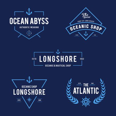 Vintage deniz ve okyanus etiket rozet, Retro tasarım öğesi