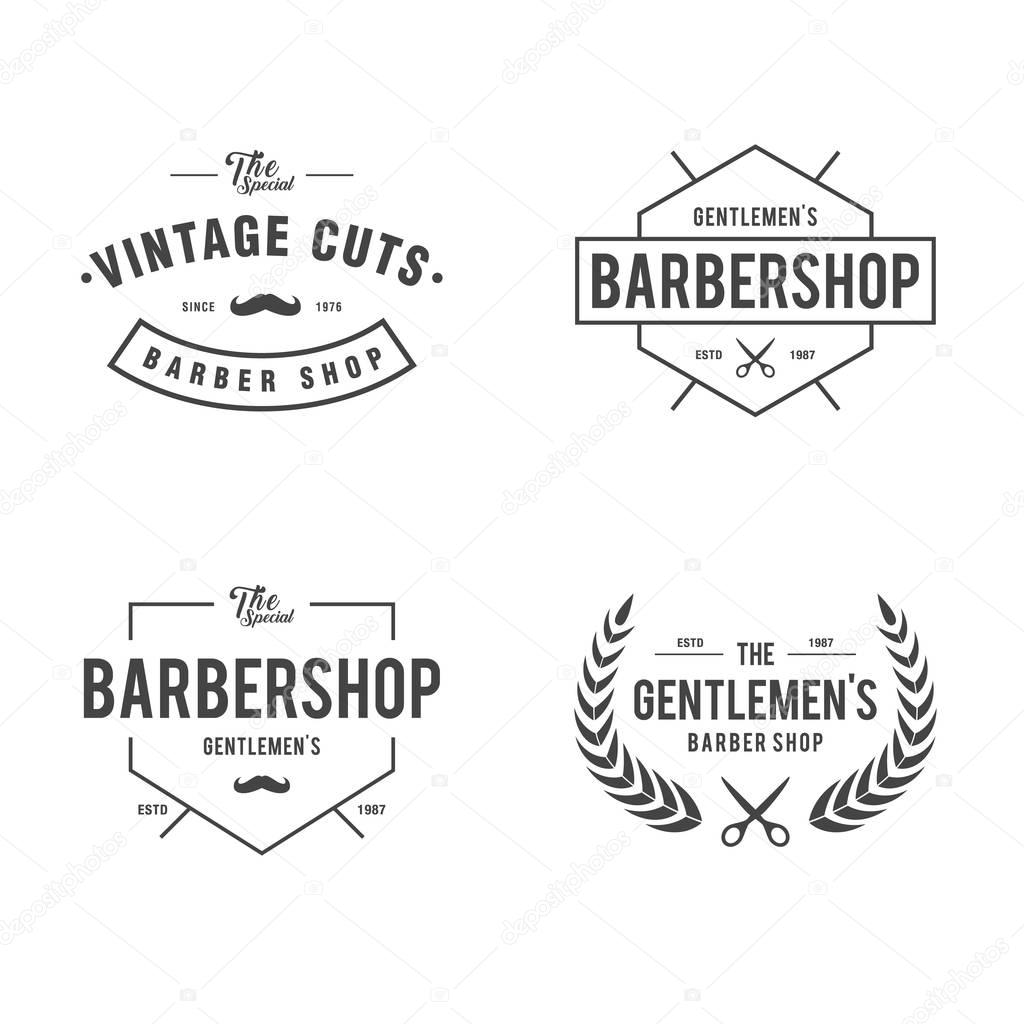 An amazing design Set of vintage barber shop badges and labels design elements