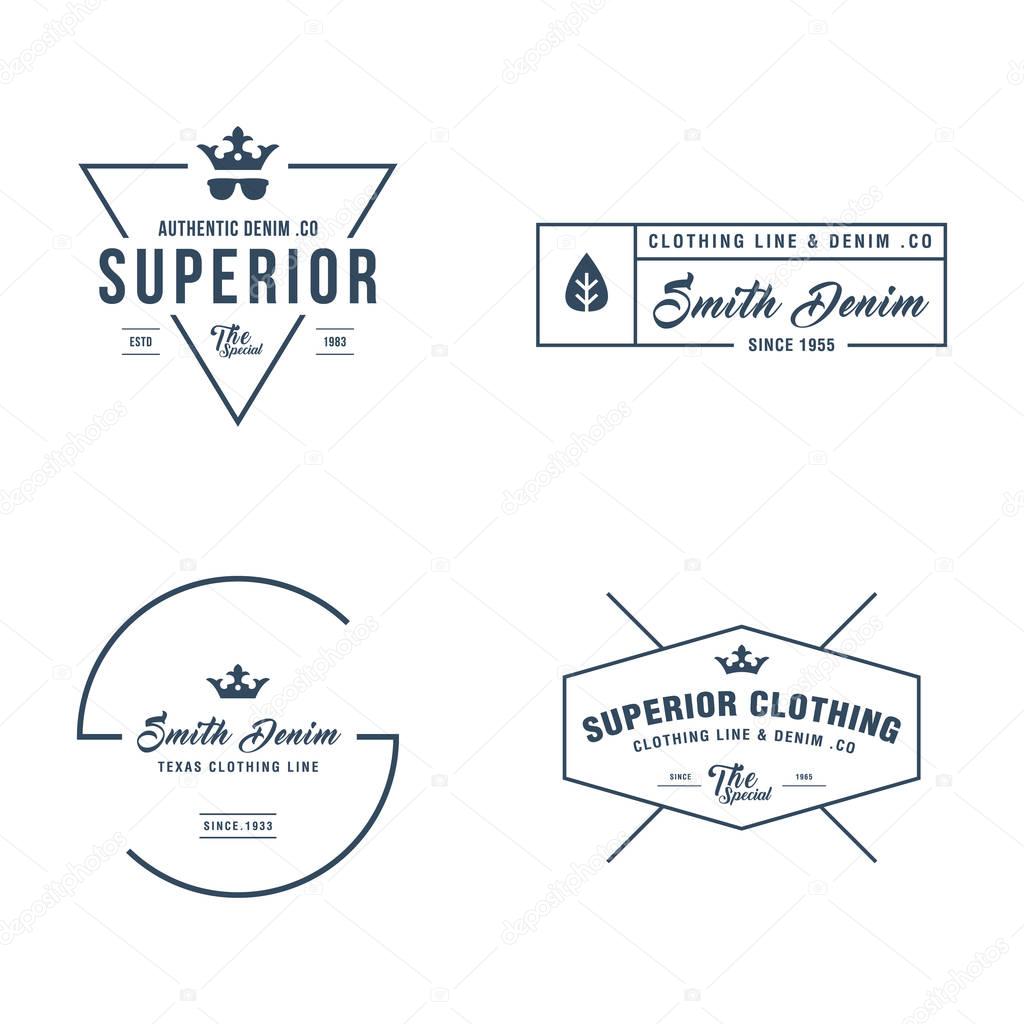 An amazing design of Vintage denim jeans frame label, Classical Clothing line