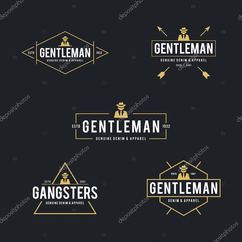 An amazing design of Vintage Gentleman suit badge and label