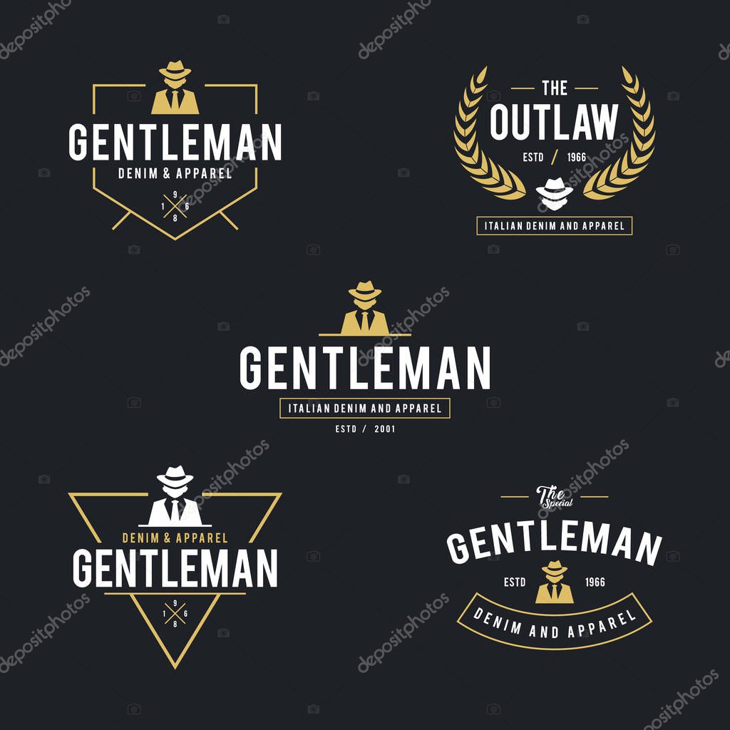 An amazing design of Vintage Gentleman suit badge and label