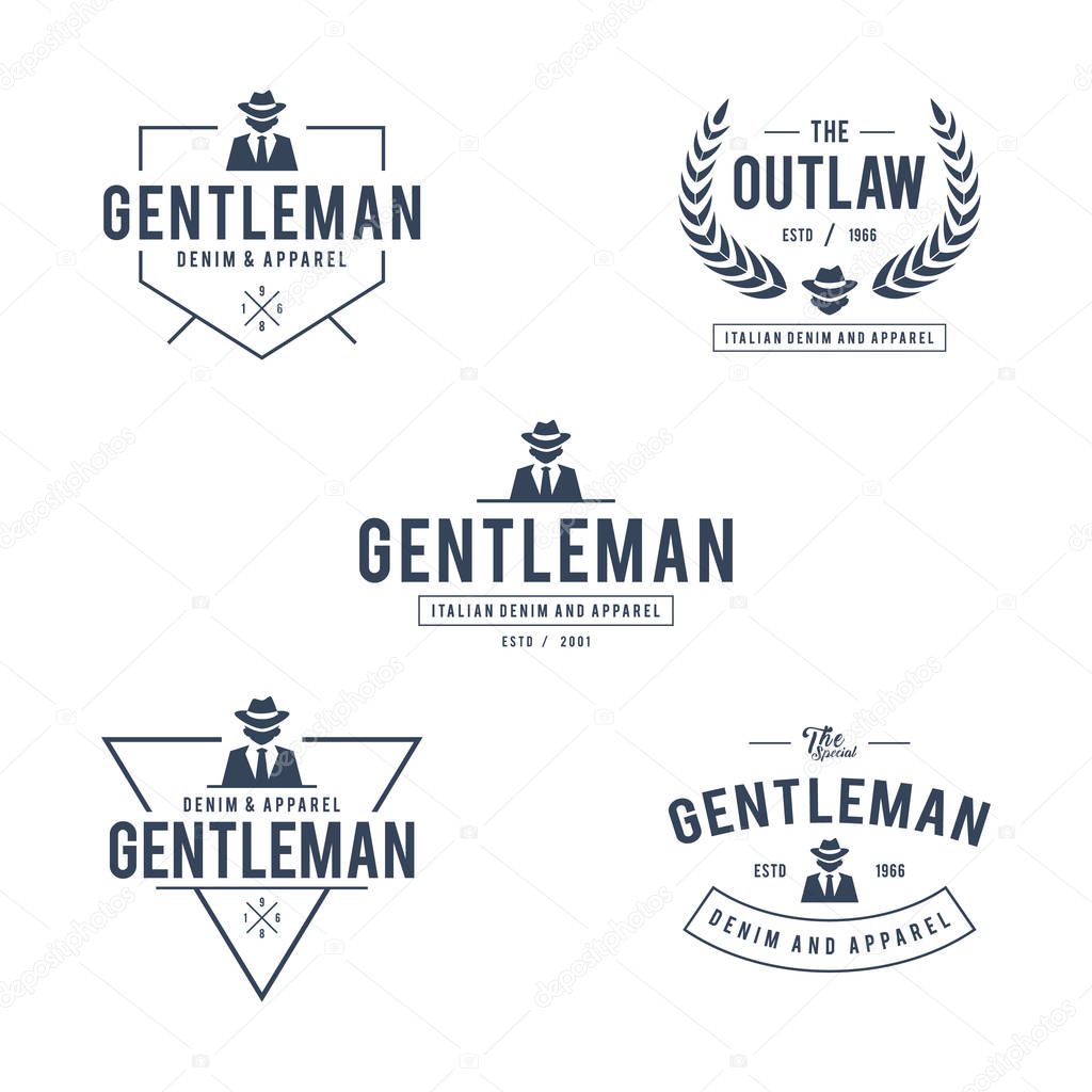 An amazing design of Vintage Gentleman suit badge and label