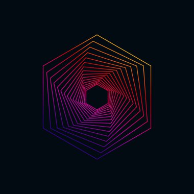 Renkli fraktal soyut şekil sembolü