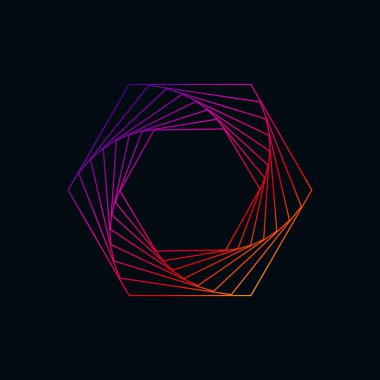 Renkli fraktal soyut şekil sembolü