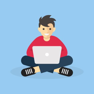 İnsanlar üstünde laptop oturma sırasında çalışma