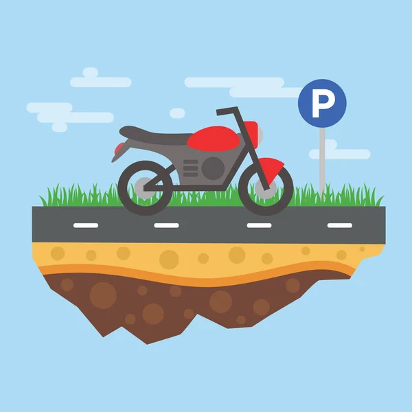 Motocicleta Aparcamiento Tecnología Ilustración de negocios — Vector de stock