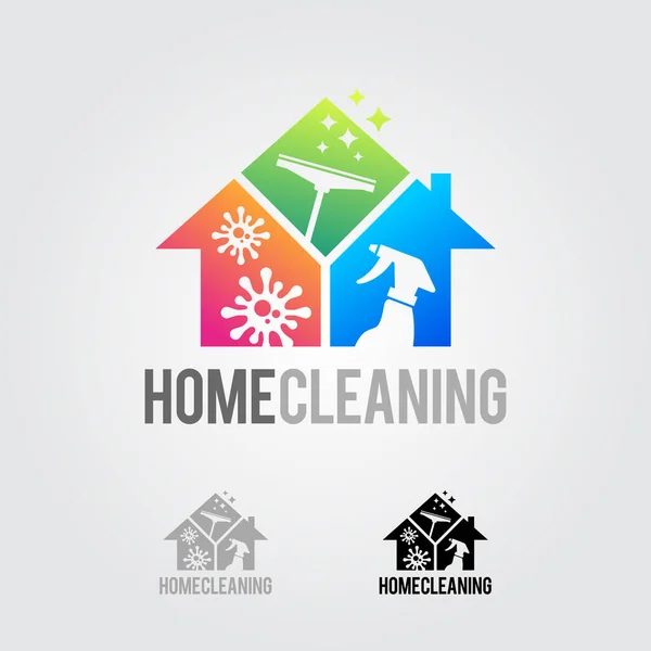 Reinigungsservice Business Logo Design Umweltfreundliches Konzept Für Interieur Haus Und — Stockvektor