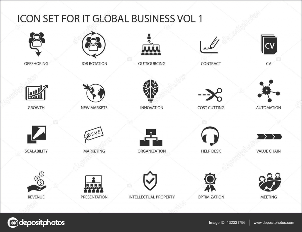 Global Business Vector Icon Set Stock Vector C Nils Ackermann