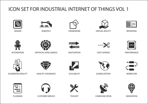 Industrielles Internet der Dinge Vektor-Icon-Set — Stockvektor