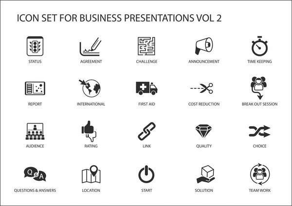 ビジネス プレゼンテーションや旗のデザインとスライドの再利用可能な汎用ベクトル アイコンを設定 — ストックベクタ