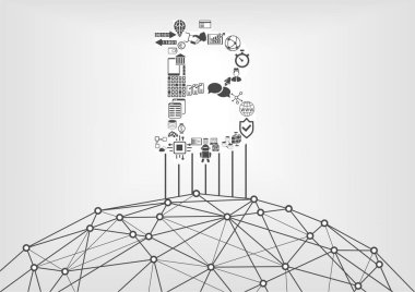 World wide web için Kripto para birimi sembolü olarak Bitcoin simgesi