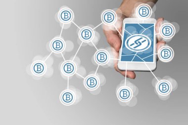 Blockchain arka plan ile kutsal kişilerin resmi