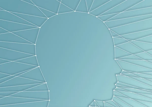 Concept de dépendance avec illustration vectorielle de la silhouette du profil du visage attachée aux cordes — Image vectorielle