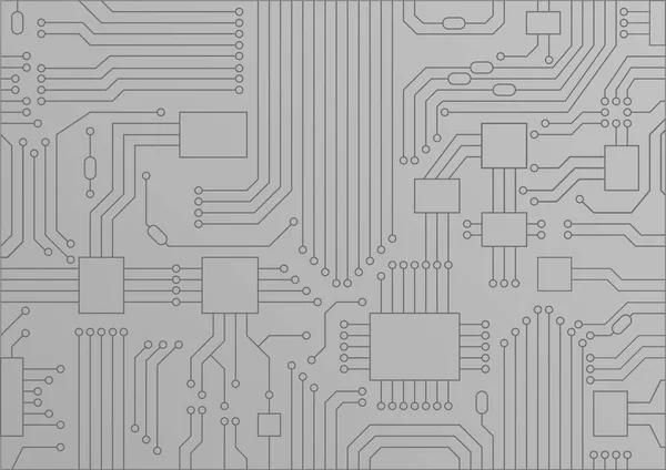 电路板/Cpu 关闭作为数字化概念的浅灰色矢量图示. — 图库矢量图片