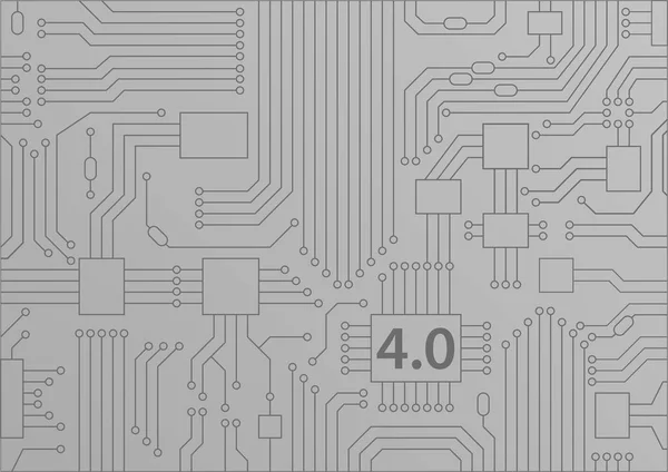 产业4.0 概念作为载体背景与电路板或 Cpu 例证 — 图库矢量图片