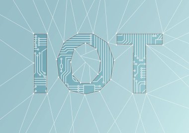 Çok metin vektör çizim olarak. Internet şeyler kavramsal arka plan