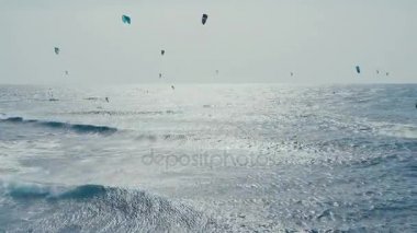 Uçurtma sörfü Atlantik Okyanusu, aşırı yaz sporu. Kanarya Adaları.