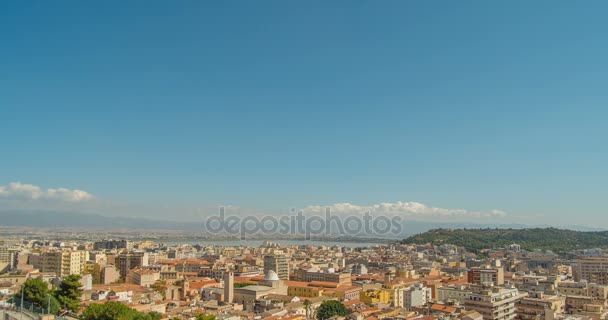 Міський пейзаж Кальярі, Італія, вид зверху, timelapse — стокове відео