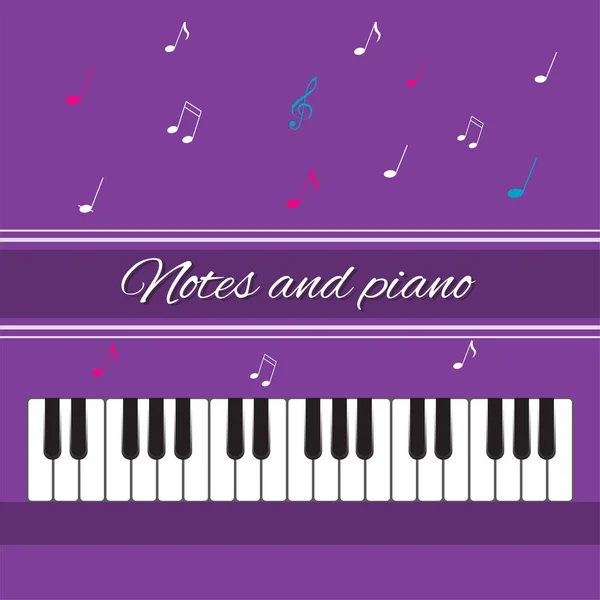 Notes et piano. Clés pour piano — Image vectorielle