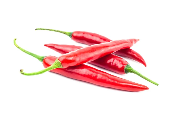 Papryka chili czerwony na białym tle. — Zdjęcie stockowe