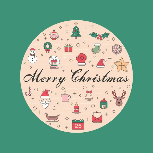 Weihnachtsgrußkarte, Einladung oder Hintergrund. Weihnachten — Stockvektor