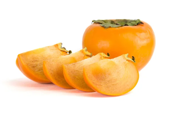 Fresh ripe persimmons isolated on white background. — Stock Photo, Image