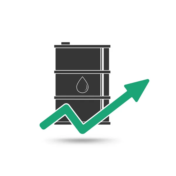 Concepto de precio del petróleo. Aceite y flecha creciendo icono . — Vector de stock