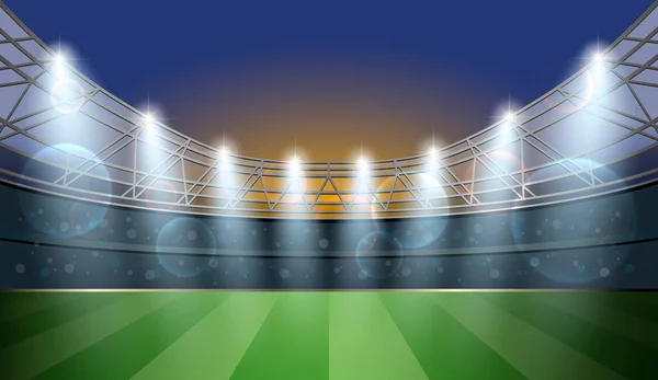 Soccer Stadium with spot light. Football Arena. — Stock Vector