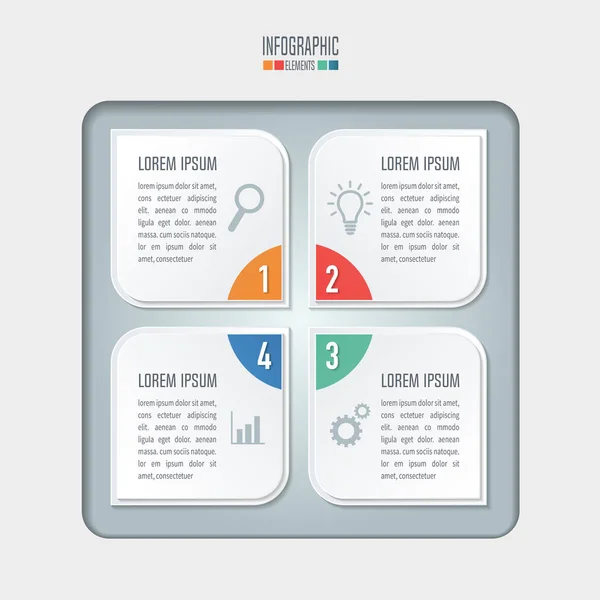 Koncepcja dla infografikę. Koncepcja biznesowa z 4 opcji — Wektor stockowy