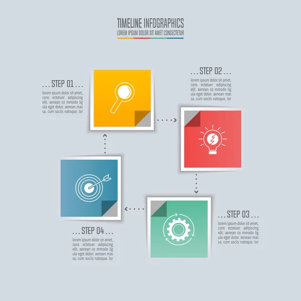 Časová osa infografika obchodní koncept s 4 možnosti. — Stockový vektor