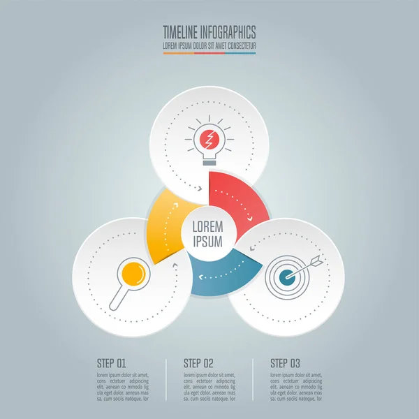 Conceito de negócio de design infográfico com 3 opções . —  Vetores de Stock