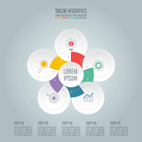 Infographic üzleti koncepció a 5 lehetőségek. — Stock Vector