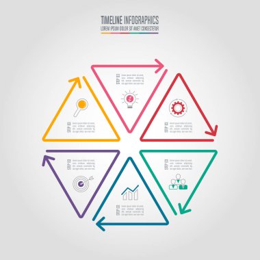 Infographic tasarım iş kavramı 6 seçeneği ile.
