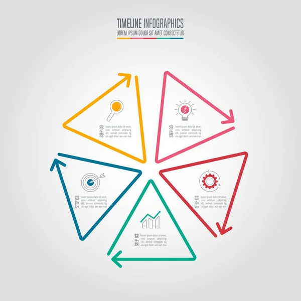 Koncepcja biznesowa projekt infografikę z 5 Opcje. — Wektor stockowy