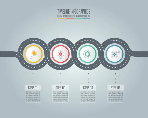 Infographic tasarım iş kavramı ile 4 seçenekleri.