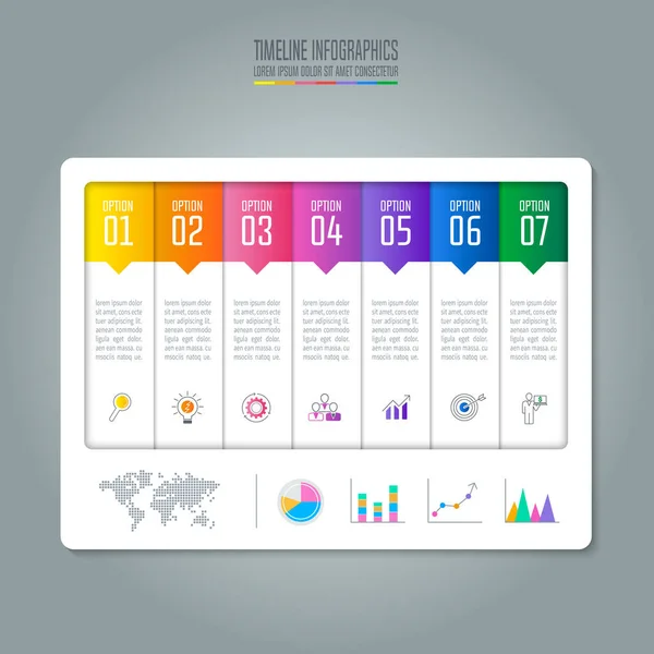 Infographic design businessconcept met 7 opties. — Stockvector