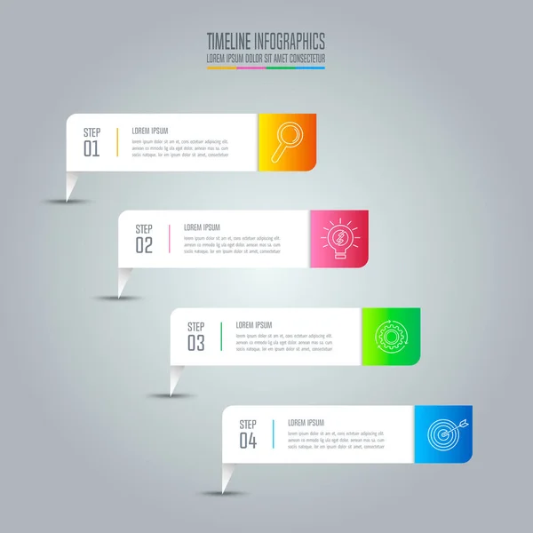 Infographic design business concept mit 4 Optionen. — Stockvektor