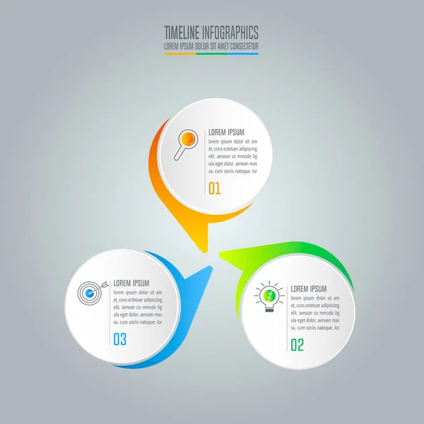 Infographic design business concept mit 3 optionen. — Stockvektor