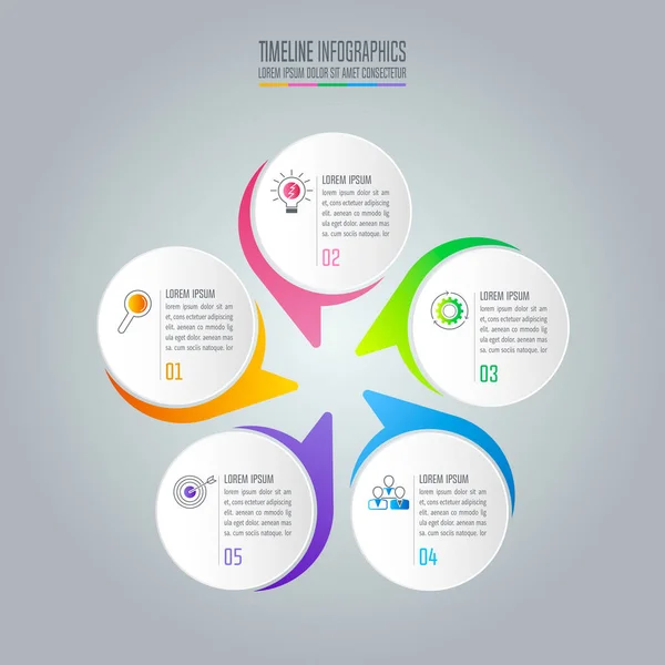 Koncepcja biznesowa projekt infografikę z 5 Opcje. — Wektor stockowy