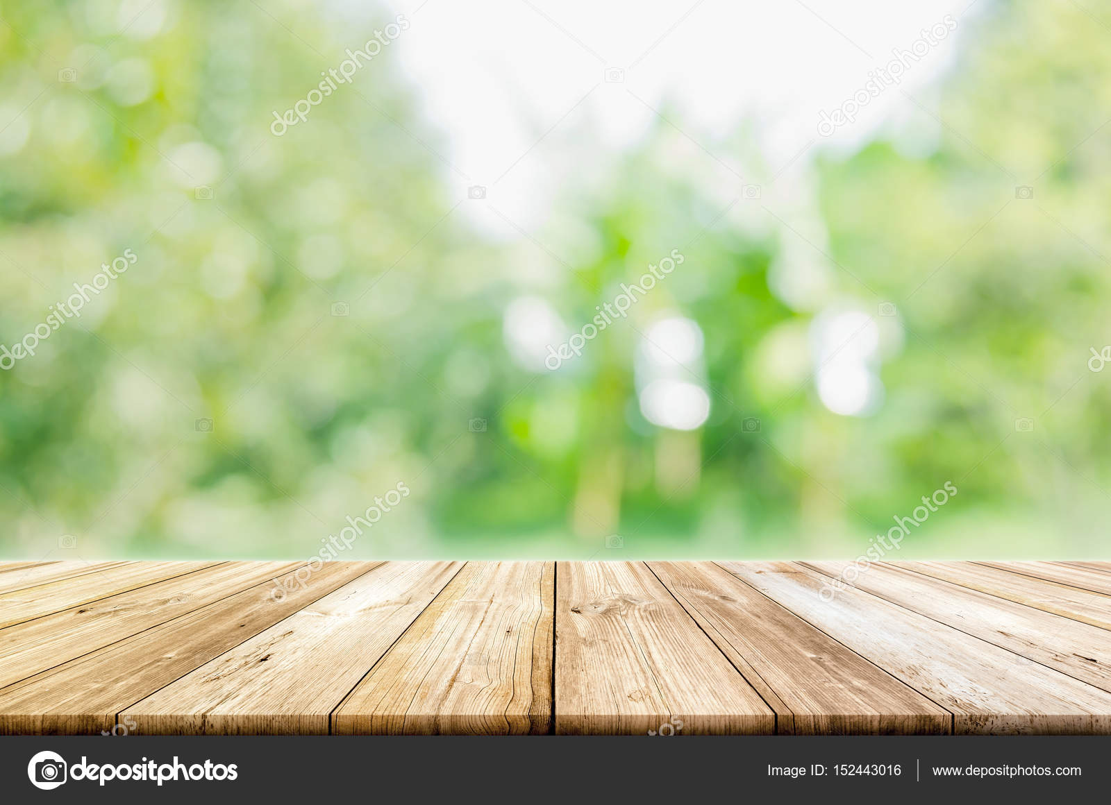 Empty Wooden Table Top With Blurred Green Natural Background Stock Photo Image By C Koson Photo Gmail Com