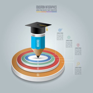 Eğitim infographics şablonu 4 adım seçeneğini.